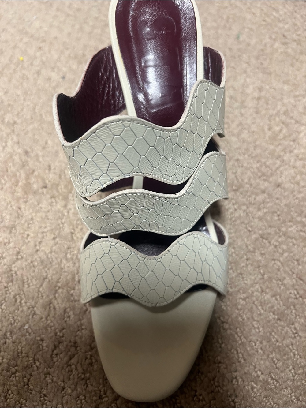 STAUD Wavy Triple-Strap Mule in Light Sage